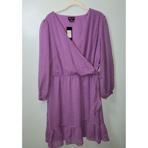 City chic wild dobby faux wrap lilac Long sleeve  size: 14 Flirty Summer Wedding